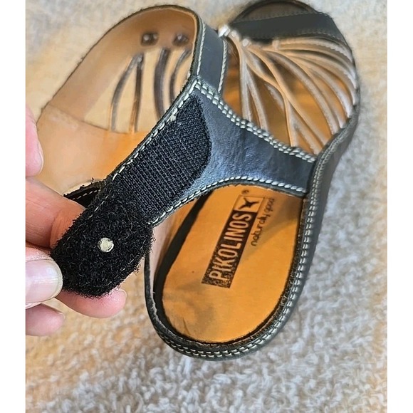 Pikolinos Sandals Heels Womens EU 40 Java Black Brown Leather Gladiator Casual - Picture 6 of 16